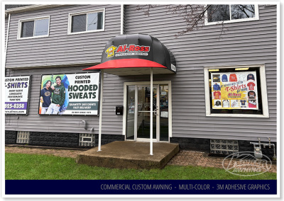 Commercial Custom Awning - Multi-Color - 3M Adhesive Graphics